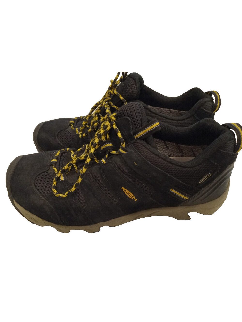 Keen Headout Waterproof Hiking Shoes Mens 11.5 Black Yellow Leather Trail Sole